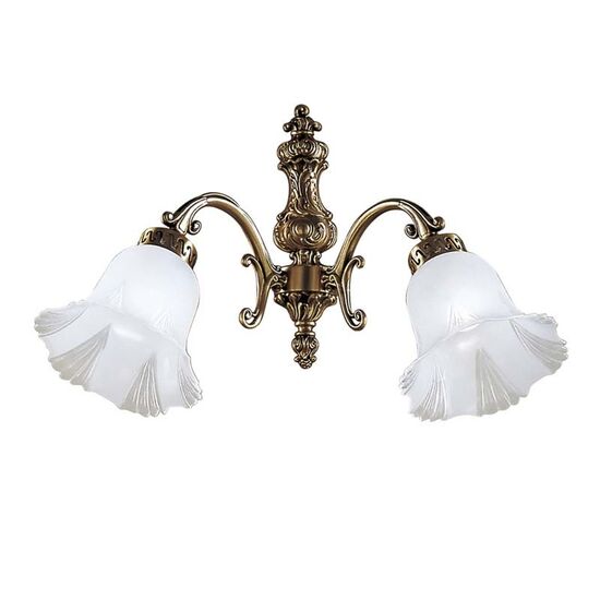ΚΛΑΣΙΚΆ ΦΩΤΙΣΤΙΚΆ < ΙΤΑΛΙΚΆ POSSONI >   ANTIQUE BRASS FINISH WALL LIGHT WITH GLASS FINISH  008    1XMAX28W E14 - ΚΡΕΜΑΣΤΆ ΦΩΤΙΣΤΙΚΆ