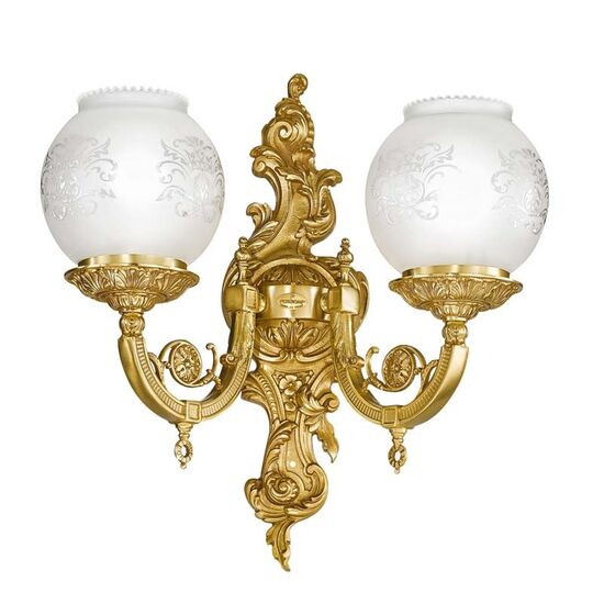 ΚΛΑΣΙΚΆ ΦΩΤΙΣΤΙΚΆ < ΙΤΑΛΙΚΆ POSSONI >   SATIN FRENCH GOLD FINISH WALL LIGHT WITH GLASS FINISH  041    1XMAX42W E14 - ΤΟΊΧΟΥ ΦΩΤΙΣΤΙΚΆ 