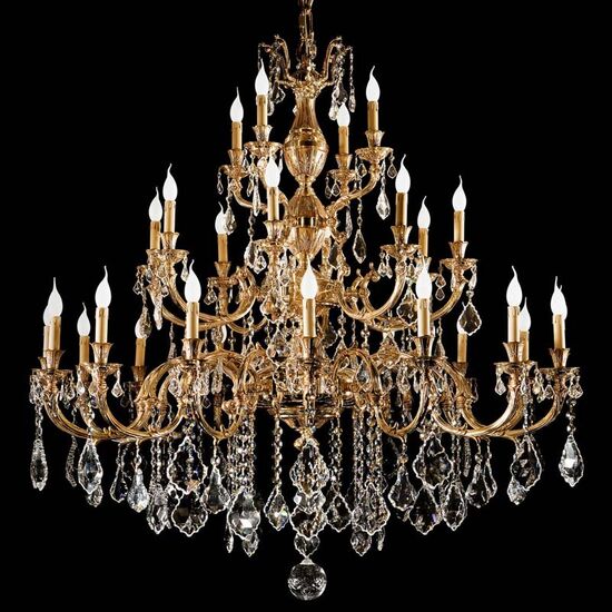 ΚΛΑΣΙΚΆ ΦΩΤΙΣΤΙΚΆ < ΙΤΑΛΙΚΆ POSSONI >   FRENCH GOLD FINISH CHANDELIER WITH PENDELOQUES SCHOELER CRYSTAL FINISH  002    28XMAX42W E14 - ΚΡΕΜΑΣΤΆ ΦΩΤΙΣΤΙΚΆ