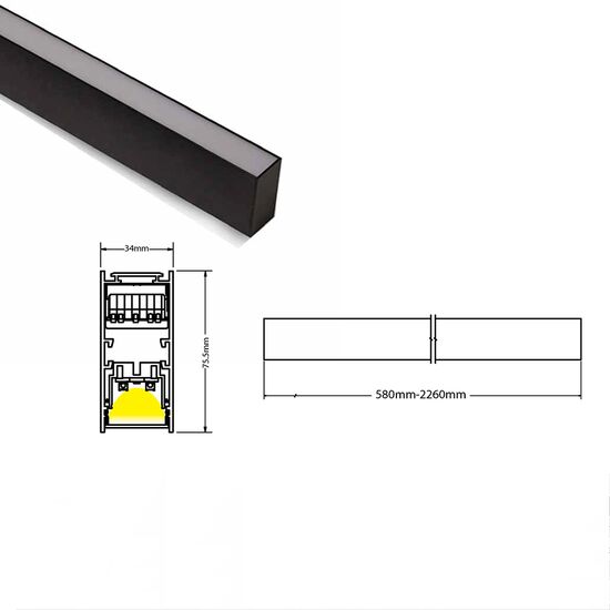 ARCHITECTURAL LIGHTING > CEILING & WALL PROFILES > CEILING PROFILE 34MM 114CM ON/OFF ZAMPELIS LIGHTS 31114O - CEILING & WALL PROFILES