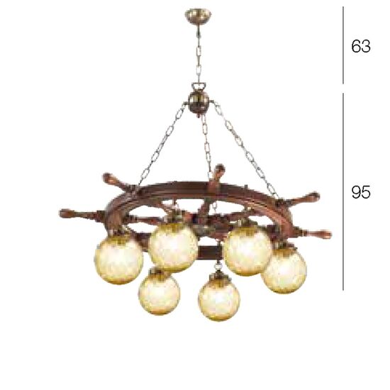 ΚΡΕΜΑΣΤΆ ΦΩΤΙΣΤΙΚΆ  6L PENDANT  W:840MM   H:1580MM  6XE27  220V  70W MAX  IP20