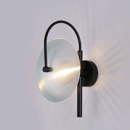 WALL LIGHT HEIGHT 38 CM WIDTH 23 CM DISTANCE FROM WALL 18 CM METAL AND GLASS E14, LED