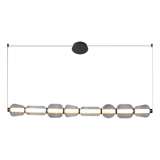 INTERIOR > PENDANT LIGHTS > MODERN LIGHTING > PENDANT LED LIGHT 37W 3000K METAL-GLASS, BLACK-SMOKED GRAY ZAMPELIS LIGHTS 23066 - PENDANT LIGHTS