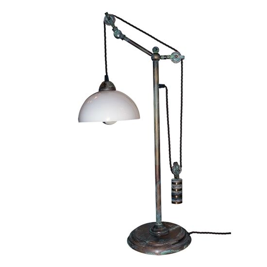 DITS TRADITIONAL HANDMADE LAMPS > TABLE LAMP MADE OF BRONZE WITH ARTIFICIAL AGING, MURANO GLASS. - ΦΩΤΙΣΤΙΚΆ ΓΡΑΦΕΊΟΥ