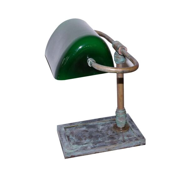TRADITIONAL HANDMADE LAMPS DITS > TABLE TRADITIONAL WITH ARTIFICIAL AGING MADE OF BRONZE AND HANDMADE MURANO GLASS. - ΦΩΤΙΣΤΙΚΆ ΓΡΑΦΕΊΟΥ