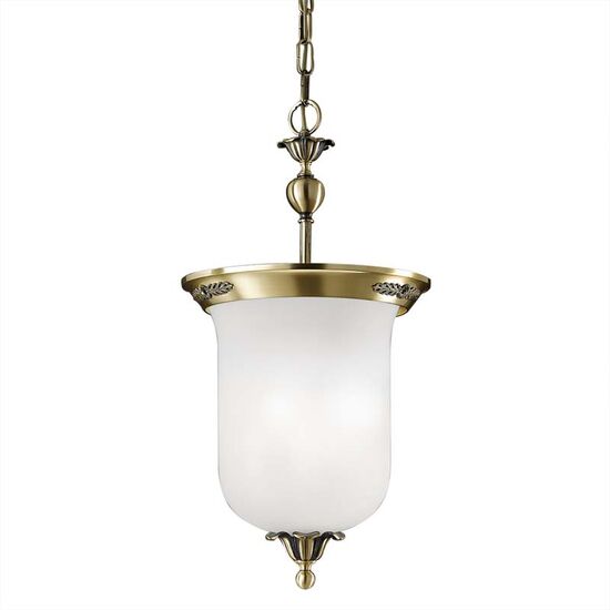 ΚΛΑΣΙΚΆ ΦΩΤΙΣΤΙΚΆ < ΙΤΑΛΙΚΆ POSSONI >   ANTIQUE BRASS FINISH PENDANT WITH SATIN GLASS FINISH  008    3XMAX42W E14 - ΚΡΕΜΑΣΤΆ ΦΩΤΙΣΤΙΚΆ