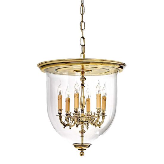ΚΛΑΣΙΚΆ ΦΩΤΙΣΤΙΚΆ < ΙΤΑΛΙΚΆ POSSONI >   SHADED BRASS FINISH PENDANT WITH CLEAR GLASS FINISH  038    6XMAX42W E14 - ΚΡΕΜΑΣΤΆ ΦΩΤΙΣΤΙΚΆ
