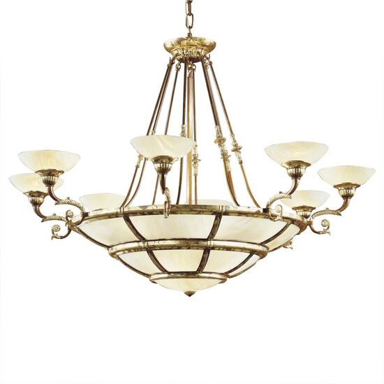 ΚΛΑΣΙΚΆ ΦΩΤΙΣΤΙΚΆ < ΙΤΑΛΙΚΆ POSSONI >   CHANDELIER WITH ONYX GLASS FINISH  008-034    22XMAX42W E14 - ΚΡΕΜΑΣΤΆ ΦΩΤΙΣΤΙΚΆ