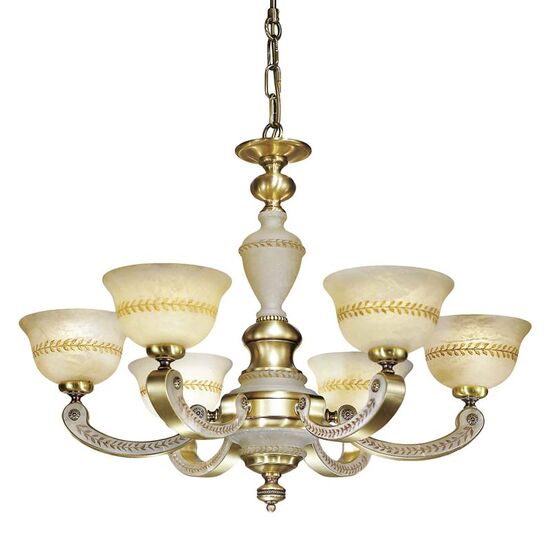 ΚΛΑΣΙΚΆ ΦΩΤΙΣΤΙΚΆ < ΙΤΑΛΙΚΆ POSSONI >   CHANDELIER WITH ALABASTER FINISH  003-008-034    6XMAX28W E14 - ΚΡΕΜΑΣΤΆ ΦΩΤΙΣΤΙΚΆ