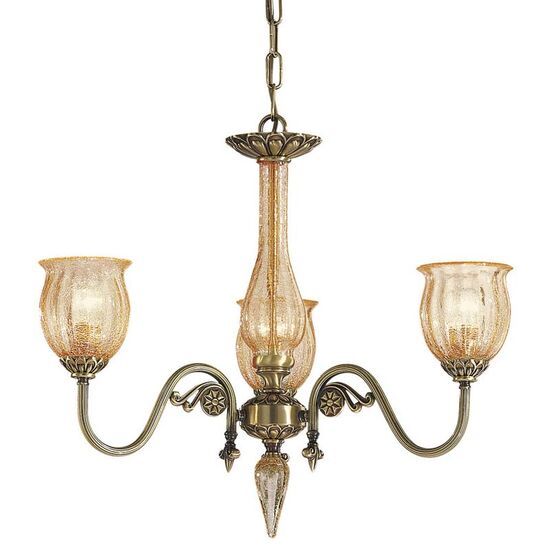 ΚΛΑΣΙΚΆ ΦΩΤΙΣΤΙΚΆ < ΙΤΑΛΙΚΆ POSSONI >   CHANDELIER WITH AMBER CRACKLE GLASS FINISH  002-008    3XMAX42W E14 - ΚΡΕΜΑΣΤΆ ΦΩΤΙΣΤΙΚΆ