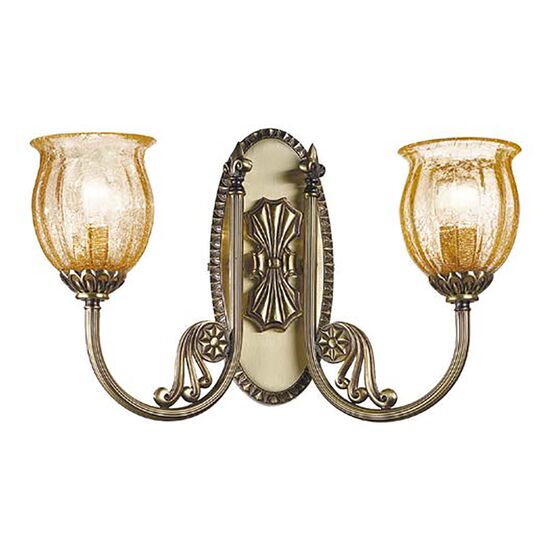 ΚΛΑΣΙΚΆ ΦΩΤΙΣΤΙΚΆ < ΙΤΑΛΙΚΆ POSSONI >   WALL LIGHT WITH AMBER CRACKLE GLASS FINISH  002-008    2XMAX42W E14 - ΚΡΕΜΑΣΤΆ ΦΩΤΙΣΤΙΚΆ