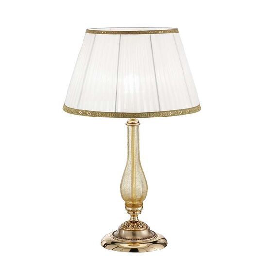 ΚΛΑΣΙΚΆ ΦΩΤΙΣΤΙΚΆ < ΙΤΑΛΙΚΆ POSSONI >   TABLE LAMP WITH AMBER CRACKLE GLASS AND SHADE FINISH  002-008    1XMAX42W E27 - ΚΛΑΣΙΚΆ ΦΩΤΙΣΤΙΚΆ