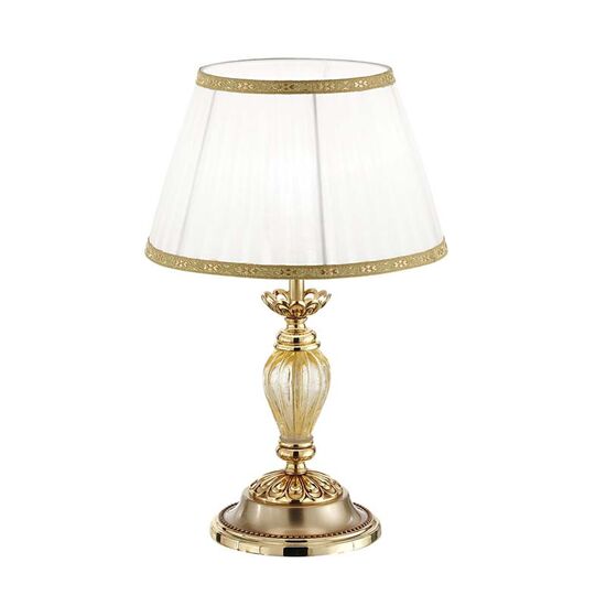 ΚΛΑΣΙΚΆ ΦΩΤΙΣΤΙΚΆ < ΙΤΑΛΙΚΆ POSSONI >   TABLE LAMP WITH AMBER CRACKLE GLASS AND SHADE FINISH  002-008    1XMAX42W E27 - ΚΛΑΣΙΚΆ ΦΩΤΙΣΤΙΚΆ