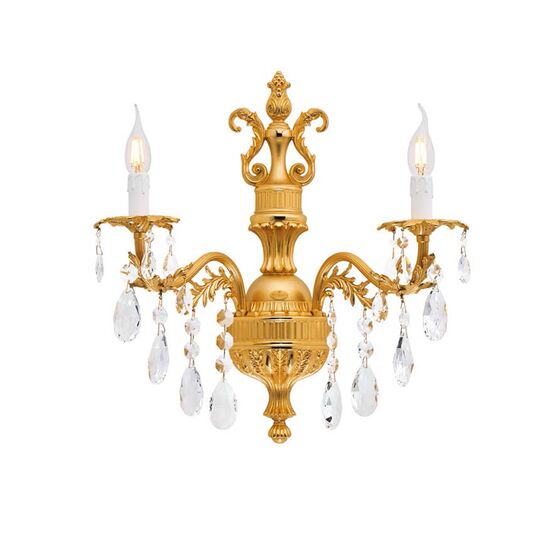 ΚΛΑΣΙΚΆ ΦΩΤΙΣΤΙΚΆ < ΙΤΑΛΙΚΆ POSSONI >   SANDED GOLD PLATED WALL LIGHT WITH SCHOLER CRYSTAL FINISH  094    2XMAX 42W E14 - ΤΟΊΧΟΥ ΦΩΤΙΣΤΙΚΆ 