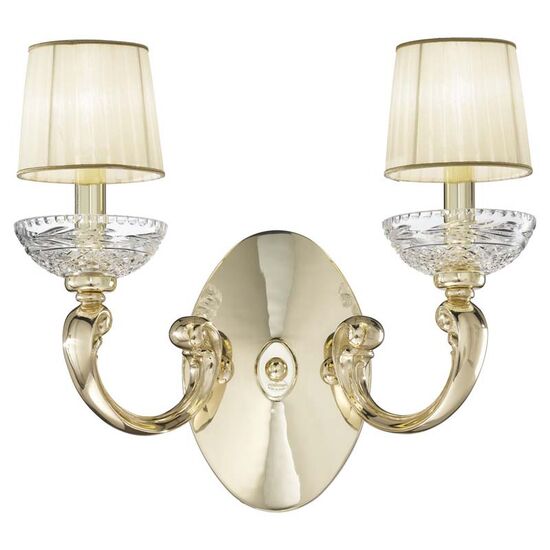 ΚΛΑΣΙΚΆ ΦΩΤΙΣΤΙΚΆ < ΙΤΑΛΙΚΆ POSSONI >   FRENCH GOLD FINISH CHANDELIER WITH CRYSTAL AND ORGANZA SHADES FINISH  002    25XMAX42W + 3XMAX28W E14 - ΚΛΑΣΙΚΆ ΦΩΤΙΣΤΙΚΆ