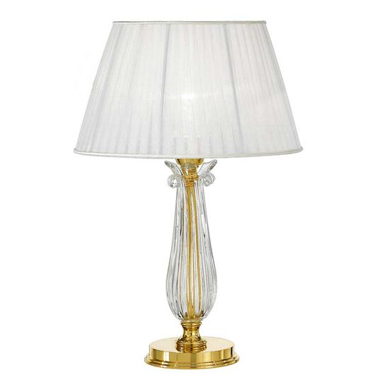 ΚΛΑΣΙΚΆ ΦΩΤΙΣΤΙΚΆ < ΙΤΑΛΙΚΆ POSSONI >   GOLD PLATED CHANDELIER WITH CRYSTAL AND ORGANZA SHADES FINISH  006    6XMAX42W E14 - ΚΛΑΣΙΚΆ ΦΩΤΙΣΤΙΚΆ