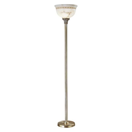 ΚΛΑΣΙΚΆ ΦΩΤΙΣΤΙΚΆ < ΙΤΑΛΙΚΆ POSSONI >   ANTIQUE BRASS FINISH FLOOR LAMP WITH ALABASTER FINISH  008    1XMAX92W E27 - ΚΡΕΜΑΣΤΆ ΦΩΤΙΣΤΙΚΆ