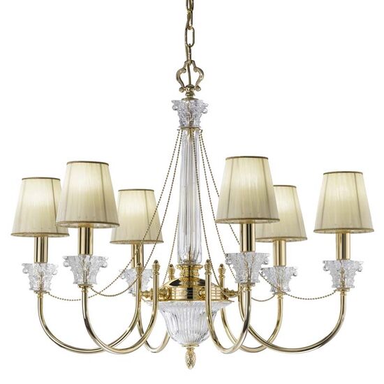 ΚΛΑΣΙΚΆ ΦΩΤΙΣΤΙΚΆ < ΙΤΑΛΙΚΆ POSSONI >   ANTIQUE BRASS FINISH CHANDELIER WITH ALABASTER FINISH  008    6XMAX28W E14 - ΚΡΕΜΑΣΤΆ ΦΩΤΙΣΤΙΚΆ