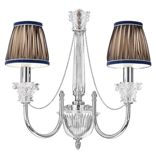 ΚΛΑΣΙΚΆ ΦΩΤΙΣΤΙΚΆ < ΙΤΑΛΙΚΆ POSSONI >   WALL LIGHT WITH BLUE SHADE FINISH  006-035    2XMAX42W E14 - ΤΟΊΧΟΥ ΦΩΤΙΣΤΙΚΆ 
