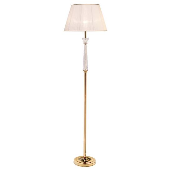 ΚΛΑΣΙΚΆ ΦΩΤΙΣΤΙΚΆ < ΙΤΑΛΙΚΆ POSSONI >   FLOOR LAMP WITH CRYSTAL AND ORGANZA PLEATED SHADE FINISH  006-035    1XMAX105W E27 - ΔΑΠΈΔΟΥ ΦΩΤΙΣΤΙΚΆ 