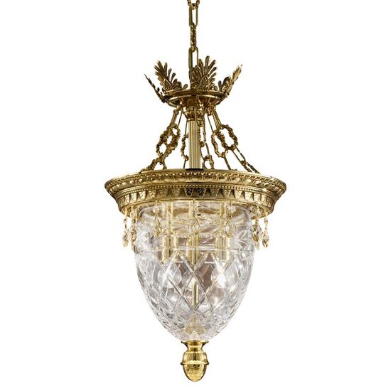 ΚΛΑΣΙΚΆ ΦΩΤΙΣΤΙΚΆ < ΙΤΑΛΙΚΆ POSSONI >   SHADED GOLD PLATED FINISH CHANDELIER WITH CLEAR BOWL WITH SCHOELER DROPS FINISH  079    3XMAX42W E14 - ΚΡΕΜΑΣΤΆ ΦΩΤΙΣΤΙΚΆ