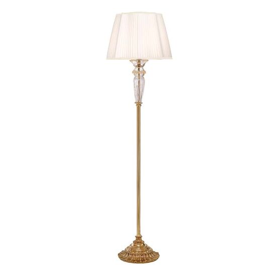 ΚΛΑΣΙΚΆ ΦΩΤΙΣΤΙΚΆ < ΙΤΑΛΙΚΆ POSSONI >   FLOOR LAMP WITH GLASS AND SILK PLEATED SHADE FINISH  002-079    1XMAX92W E27 - ΔΑΠΈΔΟΥ ΦΩΤΙΣΤΙΚΆ 