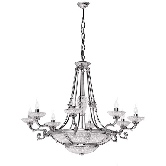 ΚΛΑΣΙΚΆ ΦΩΤΙΣΤΙΚΆ < ΙΤΑΛΙΚΆ POSSONI >   CHROME FINISH CHANDELIER W/HAND CARVED CRYSTAL FINISH  035    14XMAX 42W E14 - ΚΡΕΜΑΣΤΆ ΦΩΤΙΣΤΙΚΆ