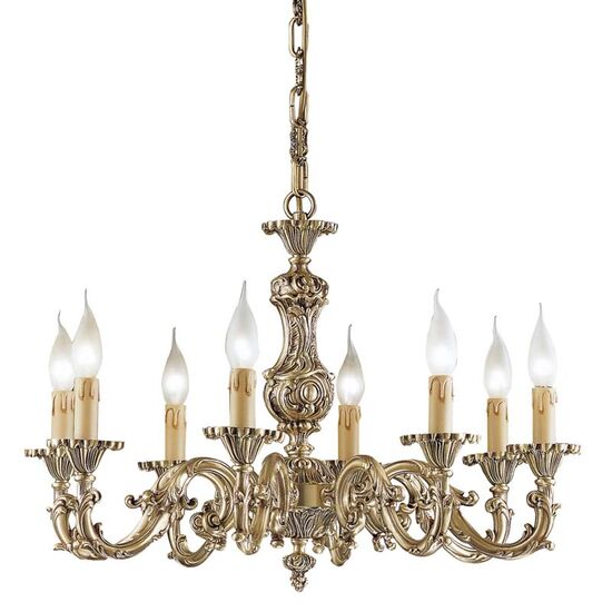 ΚΛΑΣΙΚΆ ΦΩΤΙΣΤΙΚΆ < ΙΤΑΛΙΚΆ POSSONI >   ANTIQUE BRASS FINISH CHANDELIER FINISH  008    8XMAX42W E14 - ΚΡΕΜΑΣΤΆ ΦΩΤΙΣΤΙΚΆ