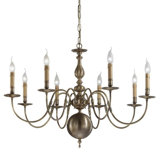 ΚΛΑΣΙΚΆ ΦΩΤΙΣΤΙΚΆ < ΙΤΑΛΙΚΆ POSSONI >   ANTIQUE BRONZE FINISH CHANDELIER FINISH  032    8XMAX42W E14 - ΚΡΕΜΑΣΤΆ ΦΩΤΙΣΤΙΚΆ