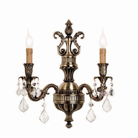 ΚΛΑΣΙΚΆ ΦΩΤΙΣΤΙΚΆ < ΙΤΑΛΙΚΆ POSSONI >   WALL LIGHT WITH PENDELOQUES SCHOELER CRYSTAL FINISH  002-008    2XMAX 42W E14 - ΤΟΊΧΟΥ ΦΩΤΙΣΤΙΚΆ 