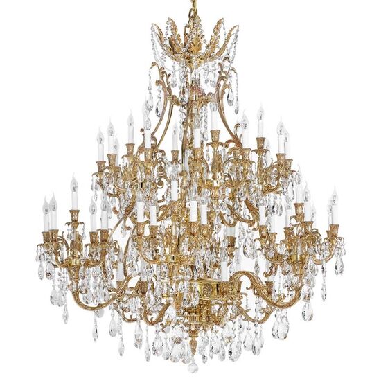 ΚΛΑΣΙΚΆ ΦΩΤΙΣΤΙΚΆ < ΙΤΑΛΙΚΆ POSSONI >   FRENCH GOLD CHANDELIER WITH PEAR SHAPE SCHOELER CRYSTAL FINISH  002    54XMAX42W E14 - ΚΡΕΜΑΣΤΆ ΦΩΤΙΣΤΙΚΆ
