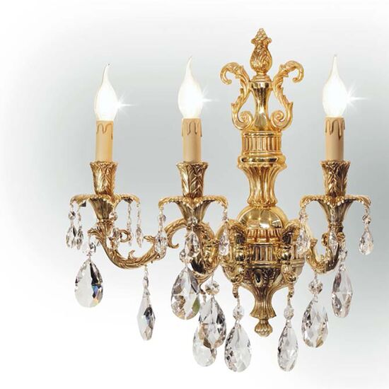 ΚΛΑΣΙΚΆ ΦΩΤΙΣΤΙΚΆ < ΙΤΑΛΙΚΆ POSSONI >   WALL LIGHT WITH PEAR SHAPE SCHOLER CRYSTAL FINISH  002    3XMAX42W E14 - ΦΩΤΙΣΤΙΚΆ ΤΟΊΧΟΥ