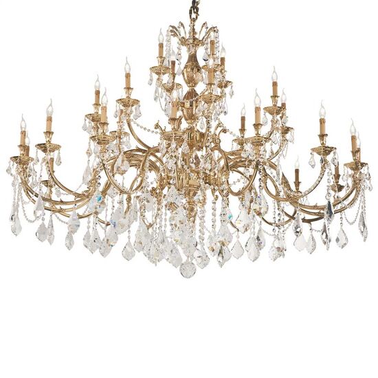 ΚΛΑΣΙΚΆ ΦΩΤΙΣΤΙΚΆ < ΙΤΑΛΙΚΆ POSSONI >   FRENCH GOLD FINISH CHANDELIER WITH PENDELOQUES SCHOELER CRYSTAL FINISH  002    28XMAX42W E14 - ΚΡΕΜΑΣΤΆ ΦΩΤΙΣΤΙΚΆ