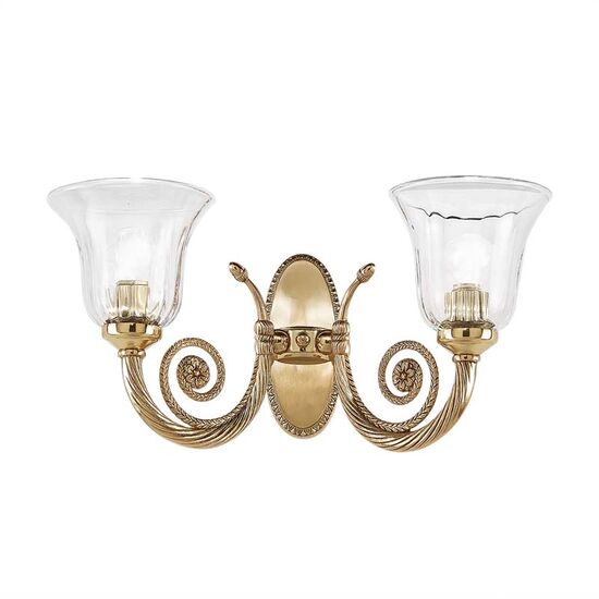 ΚΛΑΣΙΚΆ ΦΩΤΙΣΤΙΚΆ < ΙΤΑΛΙΚΆ POSSONI >   FRENCH GOLD FINISH WALL LIGHT WITH CLEAR CRYSTAL FINISH  002-008    2XMAX42W E14 - ΤΟΊΧΟΥ ΦΩΤΙΣΤΙΚΆ 
