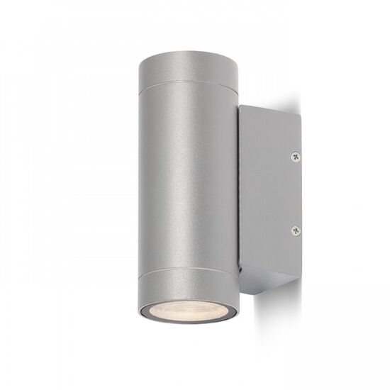 MIZZI II  ΓΚΡΙ ΑΣΗΜΊ  230V LED GU10 2X8W IP54 - ΣΠΟΤ ΤΟΊΧΟΥ