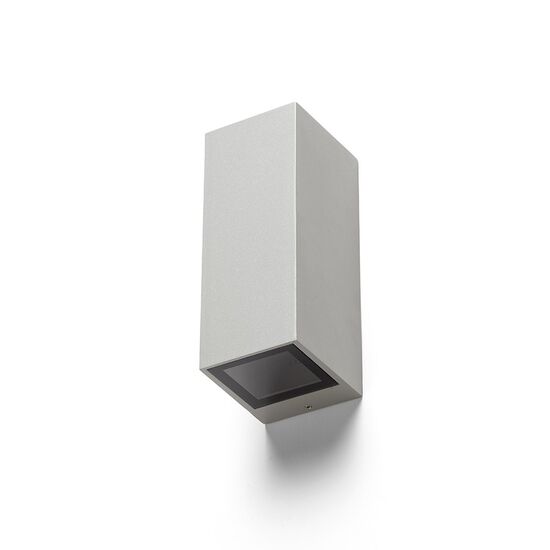 DESMOND II ΕΠΙΤΟΊΧΙΟΣ ΓΚΡΙ ΑΣΗΜΊ 230V GU10 2X35W IP44 - ΤΟΊΧΟΥ ΦΩΤΙΣΤΙΚΆ 