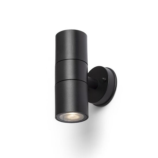 SORANO II ΕΠΙΤΟΊΧΙΟΣ ΜΑΎΡΟ ΠΛΑΣΤΙΚΌ 230V LED GU10 2X8W IP44 - ΤΟΊΧΟΥ ΦΩΤΙΣΤΙΚΆ 