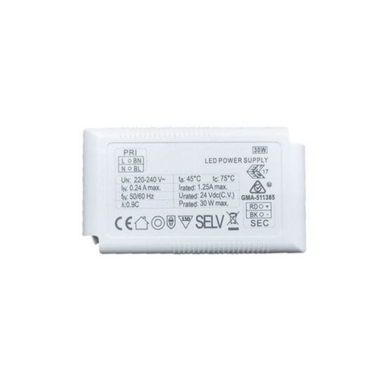 POWER SUPPLY 24VDC 30W IP20 ON-OFF (SLIM) - ΕΞΑΡΤΉΜΑΤΑ ΦΩΤΙΣΤΙΚΏΝ