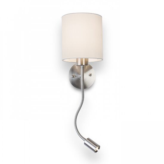 VERSA ΕΠΙΤΟΊΧΙΟΣ ΛΕΥΚΌ ΜΑΤ ΝΙΚΈΛΙΟ 230V LED E27 LED 15+3W 40°  3000K - ΤΟΊΧΟΥ ΦΩΤΙΣΤΙΚΆ 