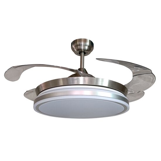 ΜΟΝΤΈΡΝΑ ΦΩΤΙΣΤΙΚΆ ΜΊΝΙΜΑΛ > ΟΡΟΦΉΣ >  CEILING FAN LIGHTING CODE: 01420 CHROME DIAMETER: 107 CM HEIGHT: 38,2 CM BASE DIAMETER: 13 CM - ΑΝΕΜΙΣΤΉΡΕΣ