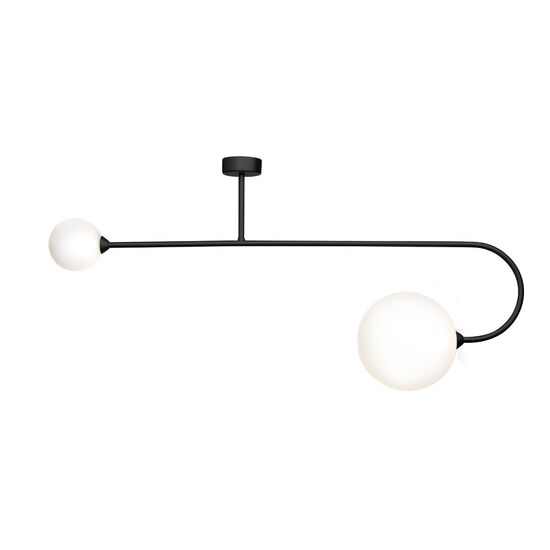 ΜΟΝΤΈΡΝΑ ΦΩΤΙΣΤΙΚΆ ΜΊΝΙΜΑΛ > ΟΡΟΦΉΣ >  CEILING 2-LIGHT 01347-20 METAL 2XG9, LED W100 H50 CM 01347 BLACK HEIGHT: 50 CM LENGTH: 100 CM BALL DIAMETER: 10 & 20 CM - ΟΡΟΦΉΣ ΦΩΤΙΣΤΙΚΆ 