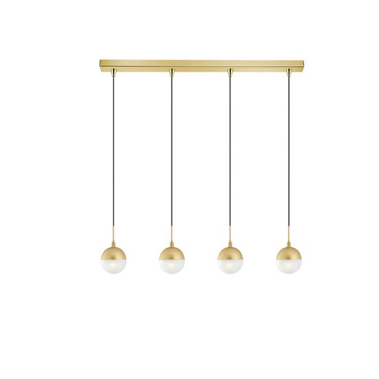 ΦΩΤΙΣΤΙΚΆ ΜΟΝΤΈΡΝΑ ΟΡΟΦΉΣ > PENDANT LIGHT METAL, GLASS G9 LED 4 LIGHT PENDANT BAR LENGTH 85 CM - ΦΩΤΙΣΤΙΚΆ ΟΡΟΦΉΣ