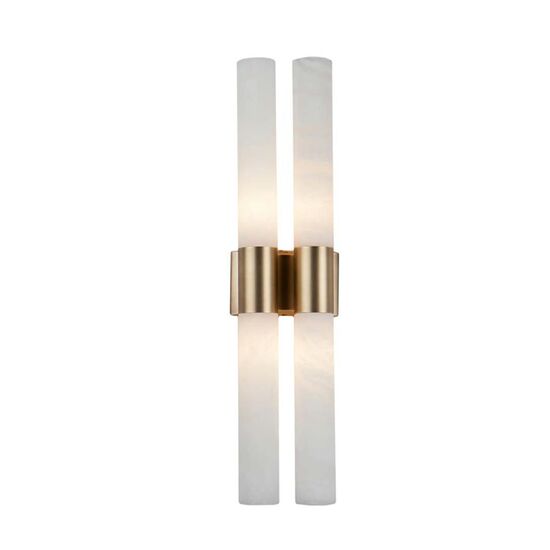 LIGHT ANTIQUE BRASS FINISH AND ALABASTER WALL LIGHT  2XMAX 4WLED G9  L.8-H.52,5-SP.7,5 - ΚΛΑΣΙΚΆ ΦΩΤΙΣΤΙΚΆ