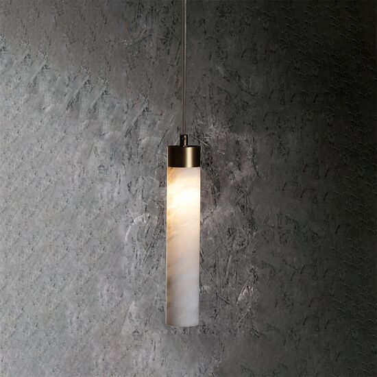 LIGHT ANTIQUE BRASS FINISH CHANDELIER WITH ALABASTER 1XMAX4WLED G9  DIAM.12-H.120 CM - ΚΛΑΣΙΚΆ ΦΩΤΙΣΤΙΚΆ