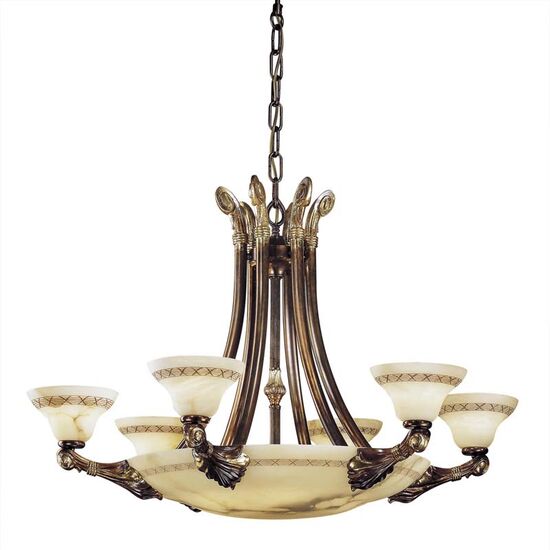 CHANDELIER WITH ALABASTER  12XMAX28W E14  DIAM.85-H.58 CM - ΚΛΑΣΙΚΆ ΦΩΤΙΣΤΙΚΆ