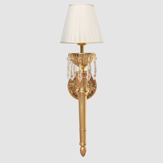 GOLD PLATED FINISH WALL L.W/PLATED ORGANZA SHADE AND SCH.CRYSTAL - ΚΛΑΣΙΚΆ ΦΩΤΙΣΤΙΚΆ