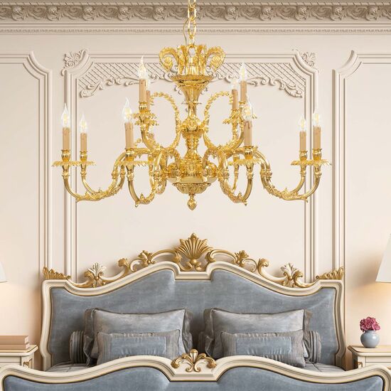 SHADED GOLD PLATED FINISH CHANDELIER WITH SCHOELER CRYSTAL 6XMAX42W E14 DIAM.76-H.64 CM - ΚΛΑΣΙΚΆ ΦΩΤΙΣΤΙΚΆ