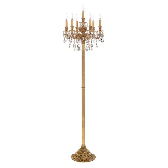 SHADED GOLD PLATED FINISH FLOOR LAMP WITH PEAR SHAPE SCHOELER CRYSTAL - ΚΛΑΣΙΚΆ ΦΩΤΙΣΤΙΚΆ
