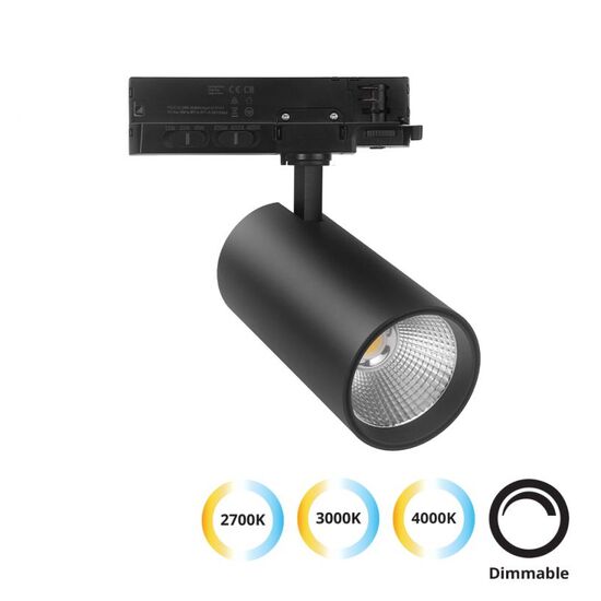 ΣΠΟΤ TRACK 15/20/30W ΜΑΎΡΟ KENTO - 3 ΓΡΑΜΜΏΝ