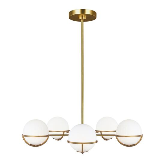 APOLLO 5 LIGHT CHANDELIER - BURNISHED BRASS FEISS GENERAL 2 YEAR GUARANTEE - ΚΡΕΜΑΣΤΆ ΦΩΤΙΣΤΙΚΆ